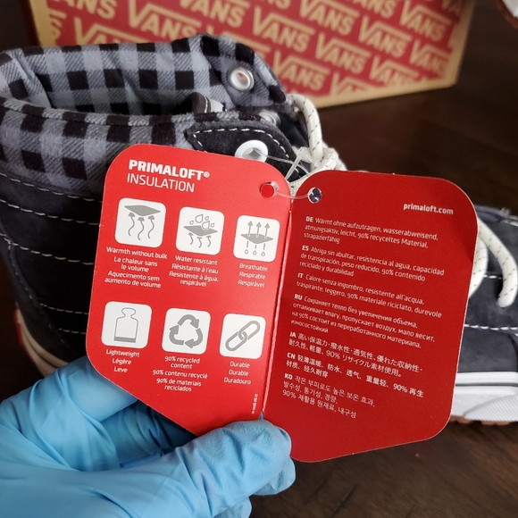 Vans Sk8-Hi MTE 1 Plaid Grey/White Women Size 8.5, Men Size 7 - Picture 9 of 13